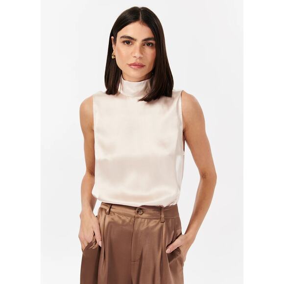 Cami NYC Delancey Silk Bodysuit Size S Oat NWT Classic Old Money European Summer - Picture 12 of 16